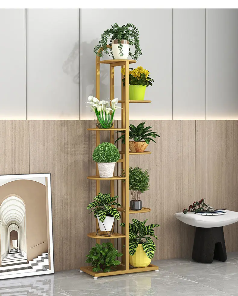 Luxury Multi-Layer Iron Plant Stand for Indoor Living Room Balcony Succulents Hanging Orchids Flower Stand Pots Holder