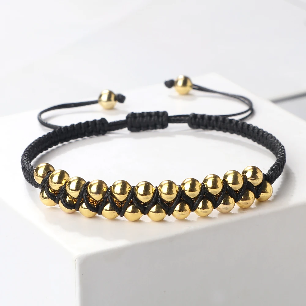 Gorgeous Handmade Macrame Bracelets with Copper Beads Black