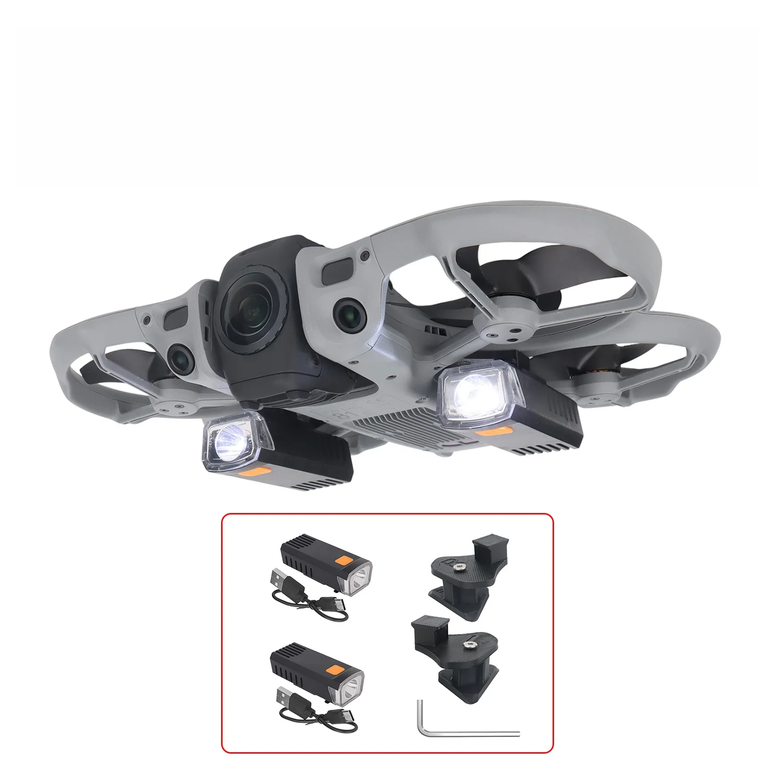 Feu anti-collision drone DJI Avata 360, signalisation sécurité, rechargeable
