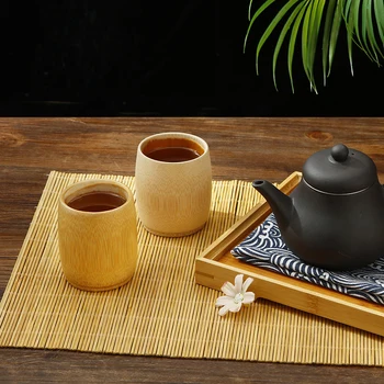 1PCS Natural Bamboo Teacups Chinese Wooden Water Cup for Tea Beer Coffee Juice Drinking Mug Handmade Wooden Cup 1