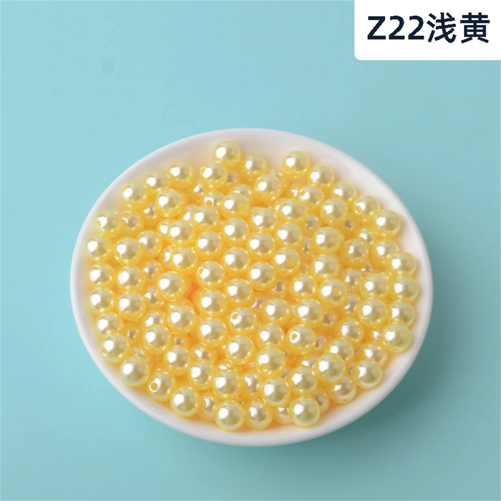 3mm-12mm 믹스 사이즈 퓨어 화이트/진주 직선 구멍 바느질 및 보석 만들기위한 라운드 모조 플라스틱 진주 비즈