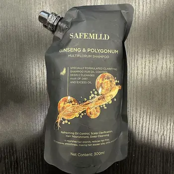 Shampoo al Ginseng e Polygonum Multiflorum per la Crescita dei Capelli, Pulizia Profonda, Nutriente, Lisciante e Riparatore per Capelli Secchi e Danneggiati