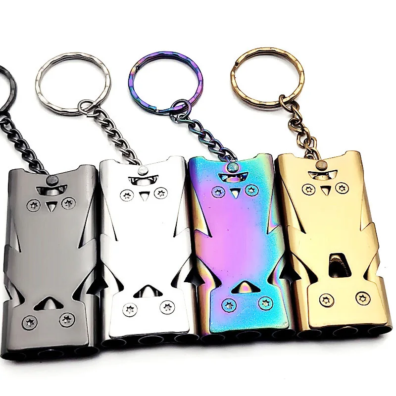 Three-tube whistle Stainless Steel Outdoor Survival Whistle Wilderness Kit EDC Loud survival metal whistle 1 pc survival whistle,metal whistle