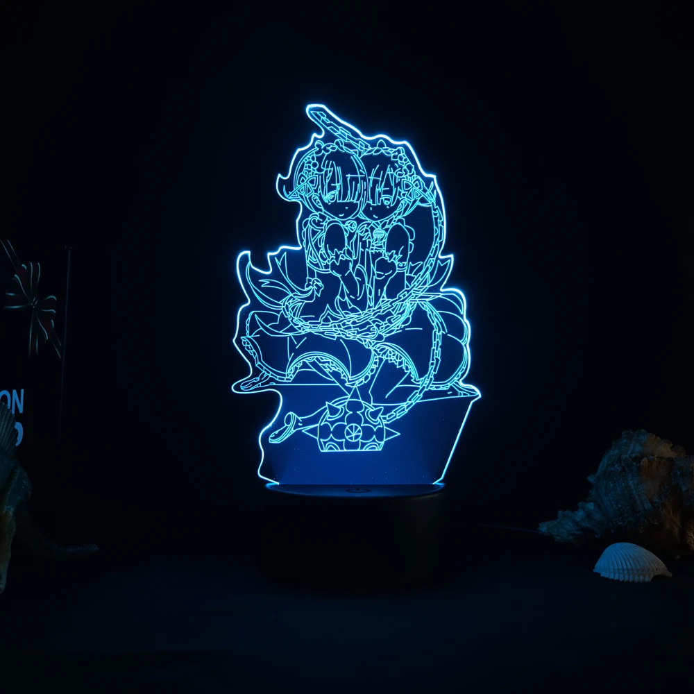 Vida de Partida em Outro Nightlight para Decoração do Quarto Rem e Ram a Partir de re Anime Lâmpada Zero Mundo Presente Aniversário Led Night Light 3d 13 Computers & Electronics