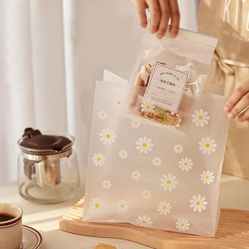 Plastic Daisy Flower Gift Shopping Bags for Wedding Party