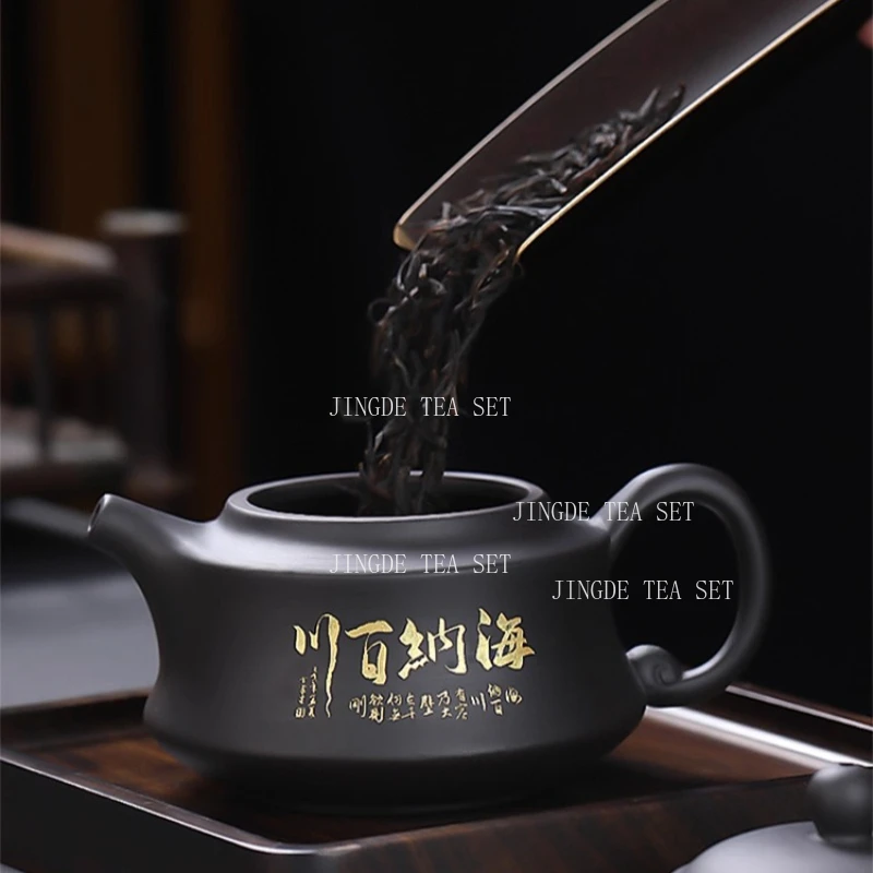 Raw Purple Clay Teapot Household Vintage Teapot Chinese High-end Kung Fu Tea Set Large Capacity Xishi Teapot Tea Set Accessories