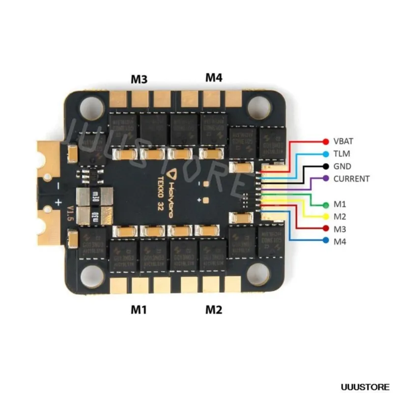 Holybro Tekko32 F4 MCU Metal 50A Blheli_32 3-6S 30.5X30.5mm 4 In 1 Brushless ESC for RC  FPV Racing Drone thumbnail 6