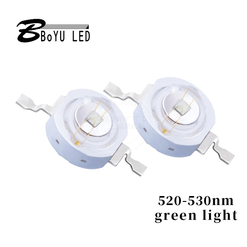 High-power LED lumens lamp beads 1-3-5W green light (520-530nm) diode chip flashlight stage landscape lighting | Освещение