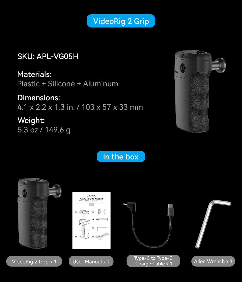 Universal Metal Phone Rig Video Kit Handheld Smartphone Vlog Cage with Rechargea