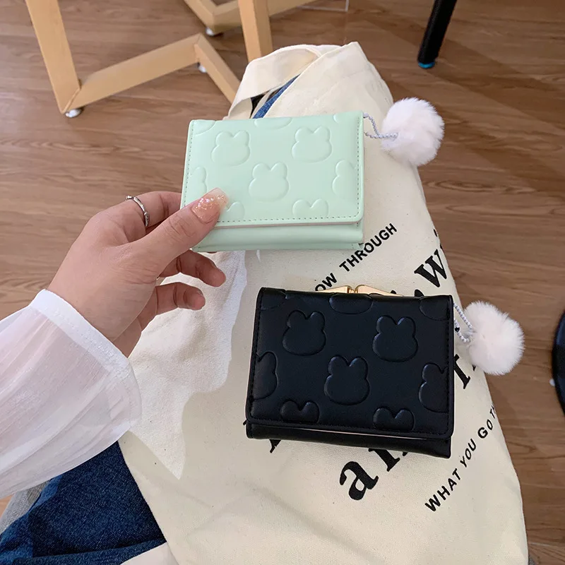 2025 INS Women's Wallet - Luxury Tri-Fold Short Purse, Compact Card Holder with Zipper, Fashion Wallets for Daily