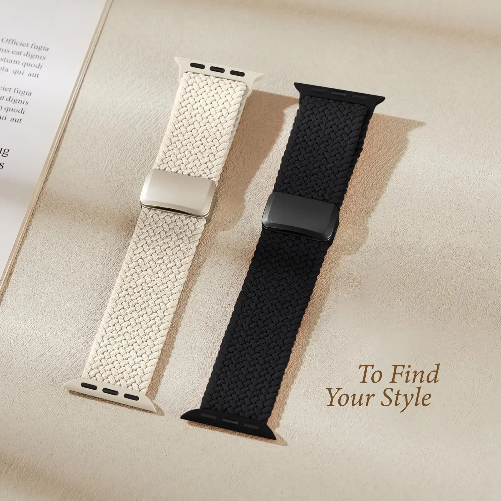 Braided Loop Magnetic Buckle Band for Smartwatch - Elegant and Adjustable Strap Bracelet