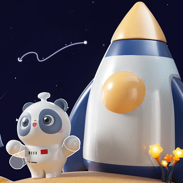 Cartoon Space Panda Racing Rail Car Toys Children Rocket Track Car Adventure Game Brain Mechanical Interactive Kid Toy Car Gift 6