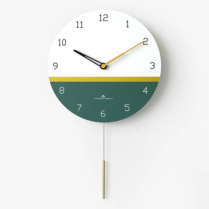 

Minimalist Nordic Wall Clock Modern Living Room Wooden Hall Wall Clock Kitchen Pendulum Wand Uhr Home Decor Luxury YY50WC