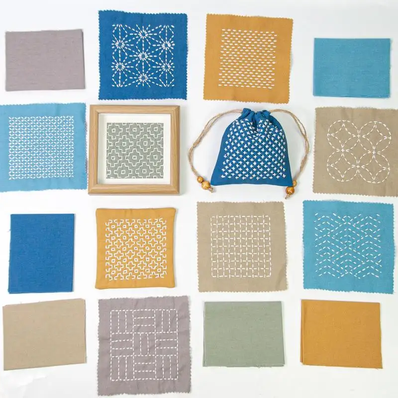 DIY Water Soluble Sashiko Embroidery Kit