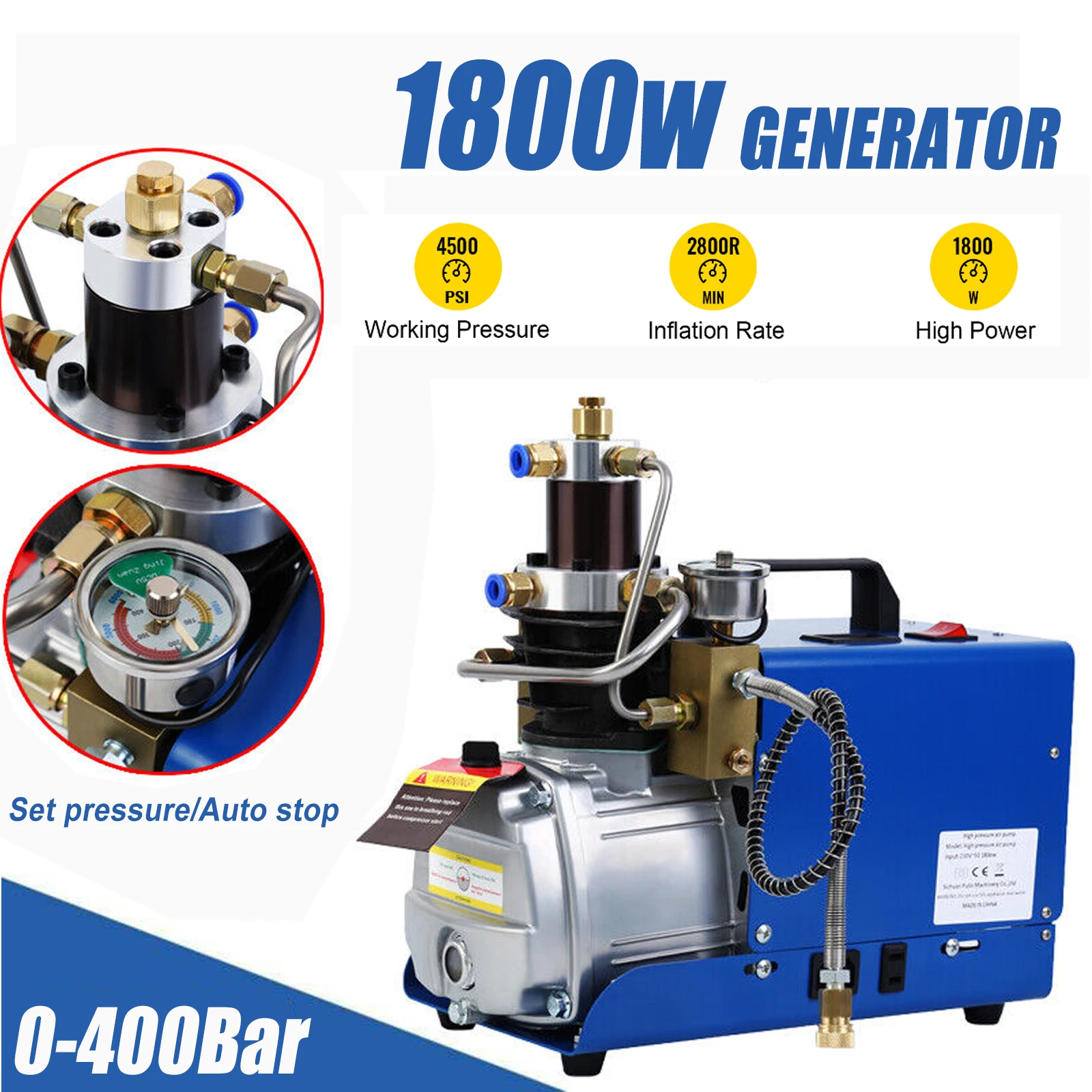 Elektrische Hochdruckluftpumpe Luft Kompressor 1800W 300bar 30MPA Kompressor