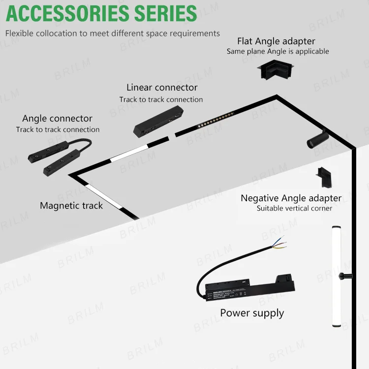Zigbee3.0 Smart Magnetic Track Light Tuya Alexa DC48V LED Spot Flood Grille Pendant Lamps Modern Home Living Room Black 5