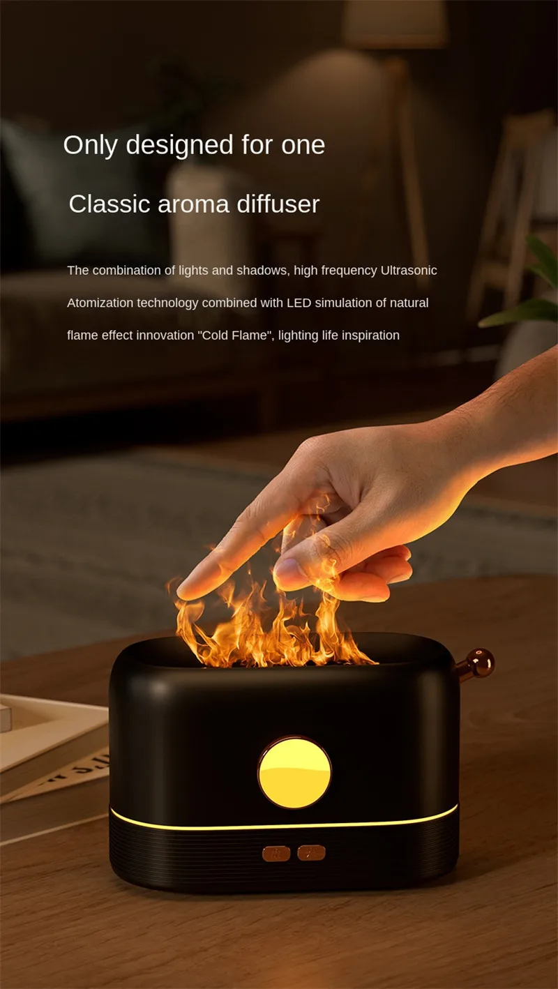 Humidificateur et Diffuseur d'Arôme à Effet Flamme YUMILI - 200ml