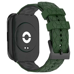Silicone Sports Band with Soccer Print for Smartwatch Replacement Strap (Green Black)