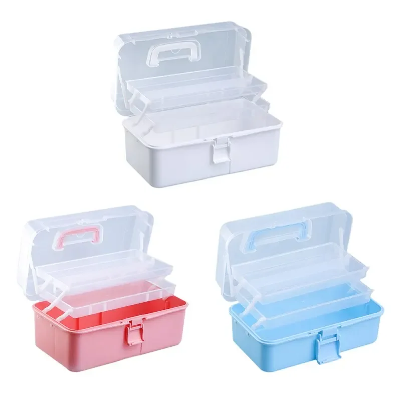 Three-layer Plastic Craft Sewing Folding Tool Art Student Miscellaneous Storage Box Storage Container Diamond Painting Storage Box