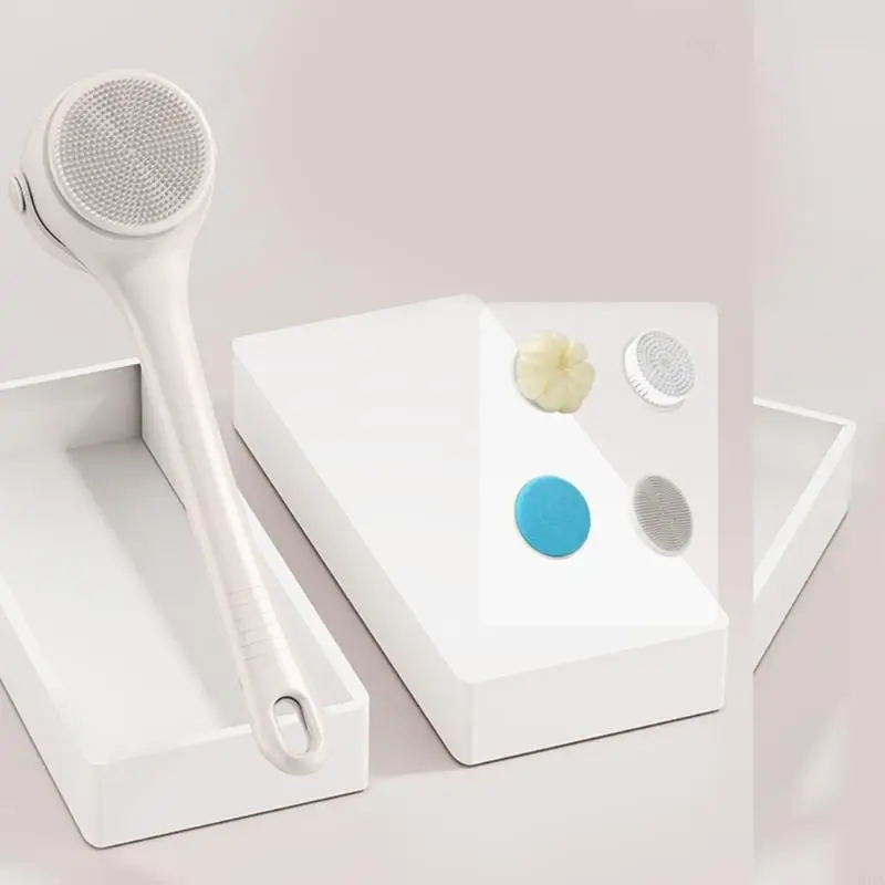 C4DA Electric Bath Brush Multiple Brush Head Cleaning Tool Toiletries Multifunction