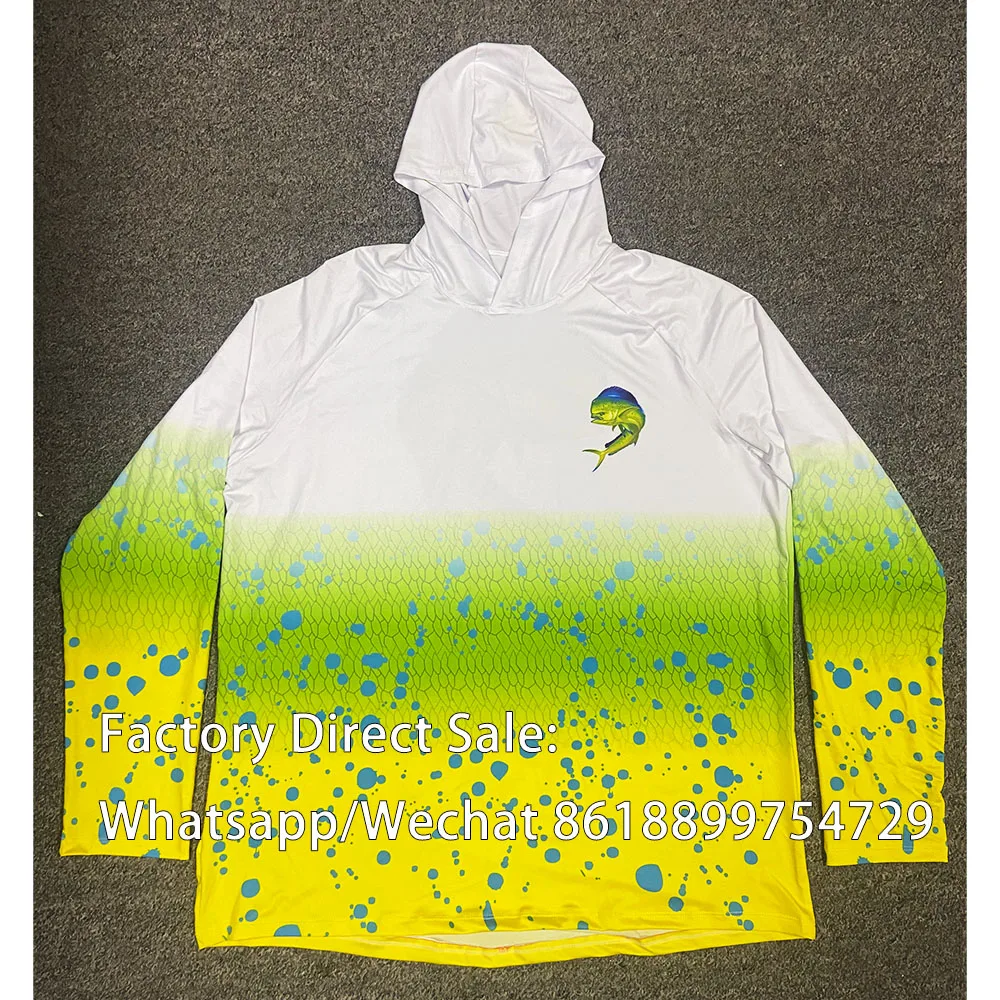 Description Picture 6 of itemFishing Shirt UPF 50+ Hooded Fishing Clothes Men Face Cover Hoodie Sun Protection Mask Jersey Breathable Camisa De Pesca Tops