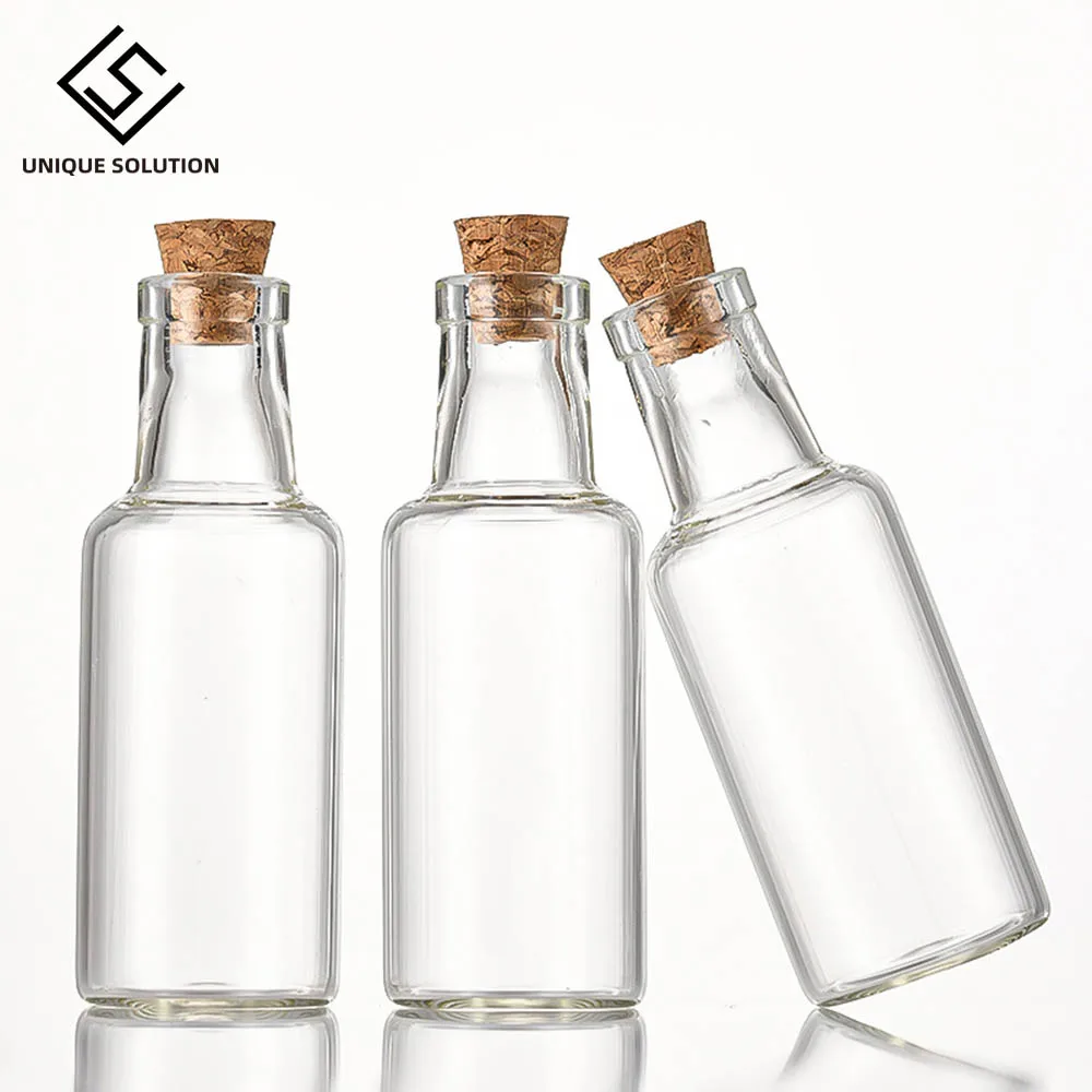 4 botellas de vidrio vacías transparentes de 5.1 fl oz con tapón de corcho,  frascos de almacenamiento de 1.850 x 4.724 in, botella de 5.3 onzas