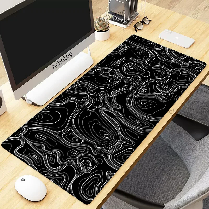 thumbnail image 1 of Alfombrilla de ratón para ordenador Gamer Strata Liquid Mousepad 900x400 XXL, alfombrilla grande para ratón en blanco y negro, alfombra para escritorio de PC, alfombrilla para teclado, 1 of 4