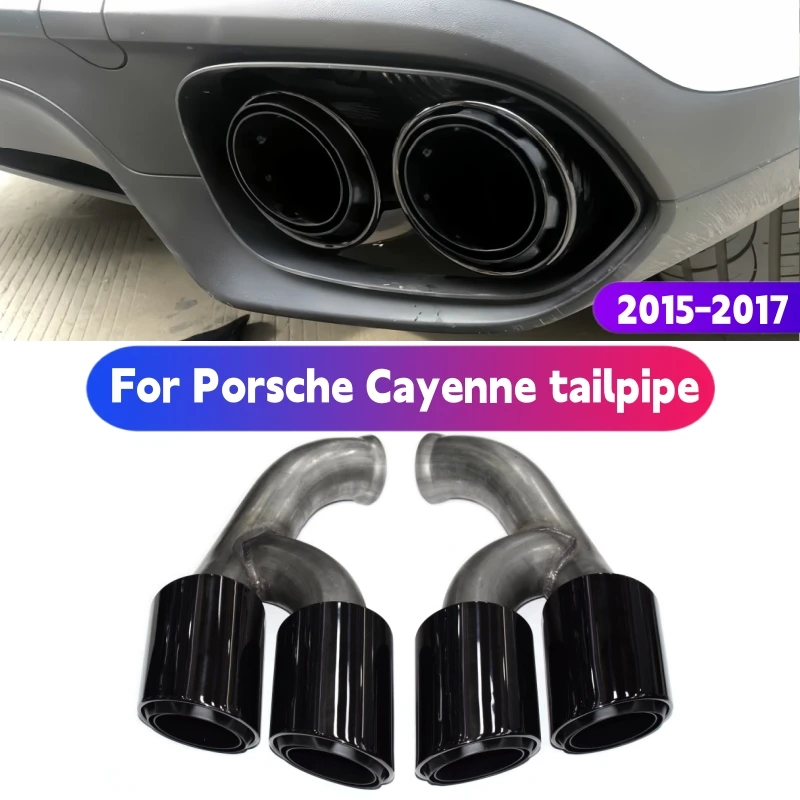 For 2015 to Porsche Cayenne Muffler 958.2 exhaust pipe upgrade Cayenne GTS tailpipe stainless steel tip nozzle