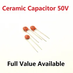 Variety Pack of Ceramic Capacitors - Assorted Capacitance Values (100 Pieces) - 8PF