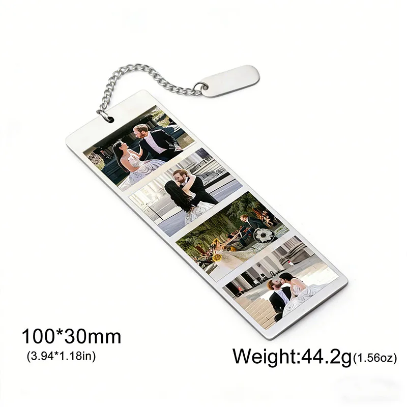 맞춤형 웨딩 사진 북마크, 개인 맞춤 스테인리스 스틸 장식품, 커플 기념일 선물, 추억의 순간을 남겨주세요