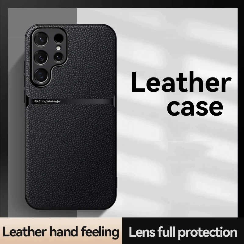 Premium Magnetic Leather Phone Case - Shockproof Cover