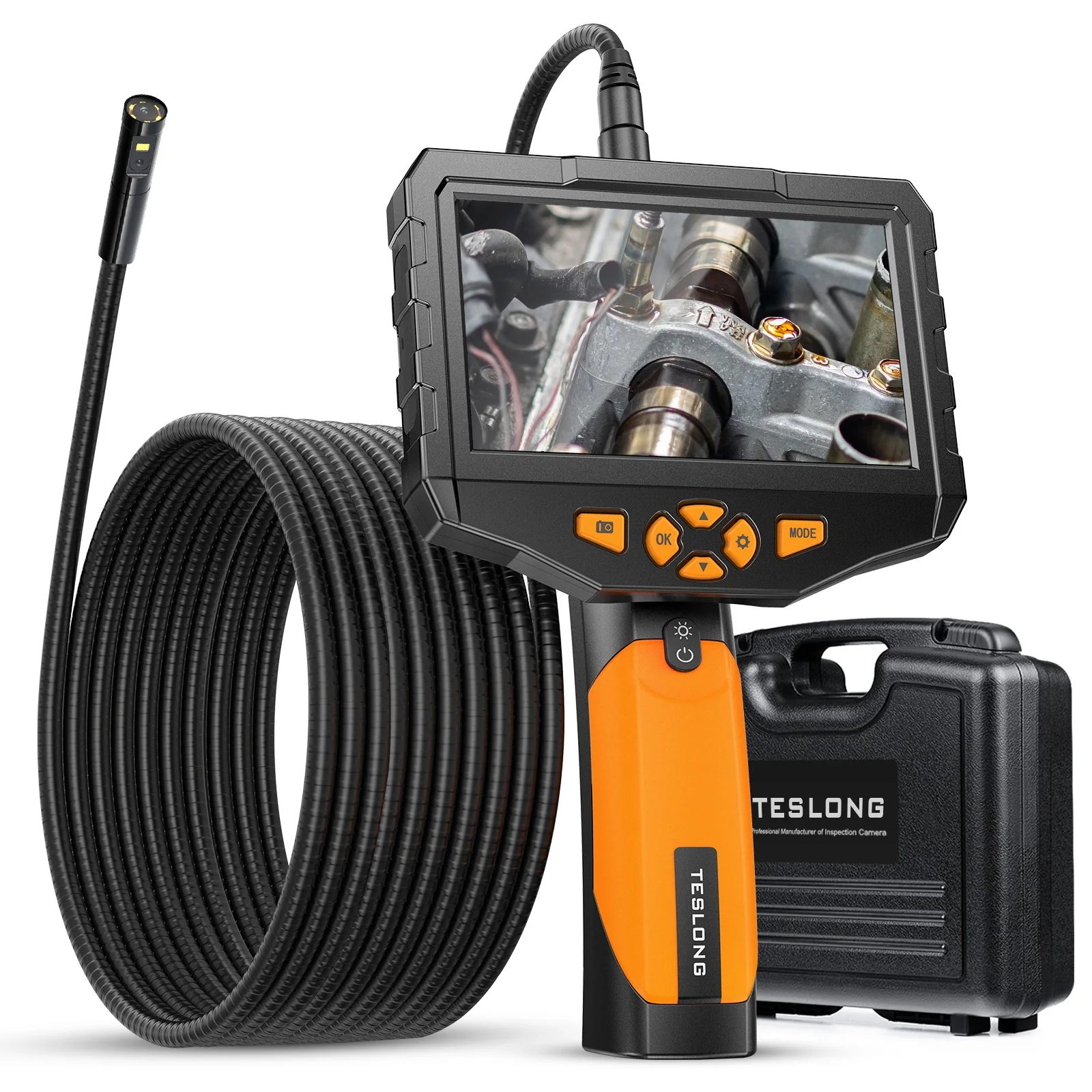 

High definition dual lens industrial endoscope 5.5mm automotive repair pipeline maintenance 4.5 inch megapixel nts300