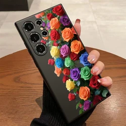 Vibrant Rainbow Rose Bouquet TPU Protection Cover - Note 10Plus (Black DQMYZMAIB)