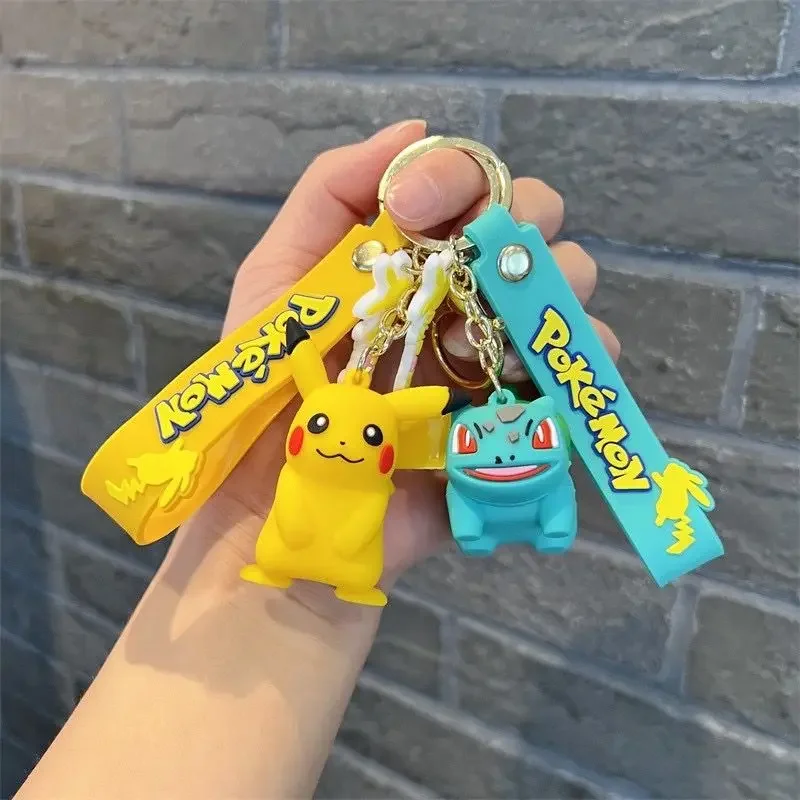 Pokemon Pikachu Keychain Anime Action Figure Toy Kawaii Cartoon Fashion Charmander Psyduck Doll Keyring Car Bag Pendant Kid Gift plush keychain key chain bunny keychain balloon dog keychain