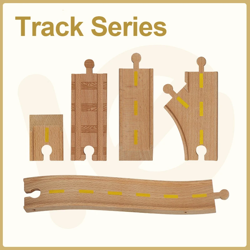 

New Wooden Railway Track All Kinds Fork Rail Bifurcation Beech Wood Track Accessories Fit for Wooden Tracks Toy Kids Gift PD93
