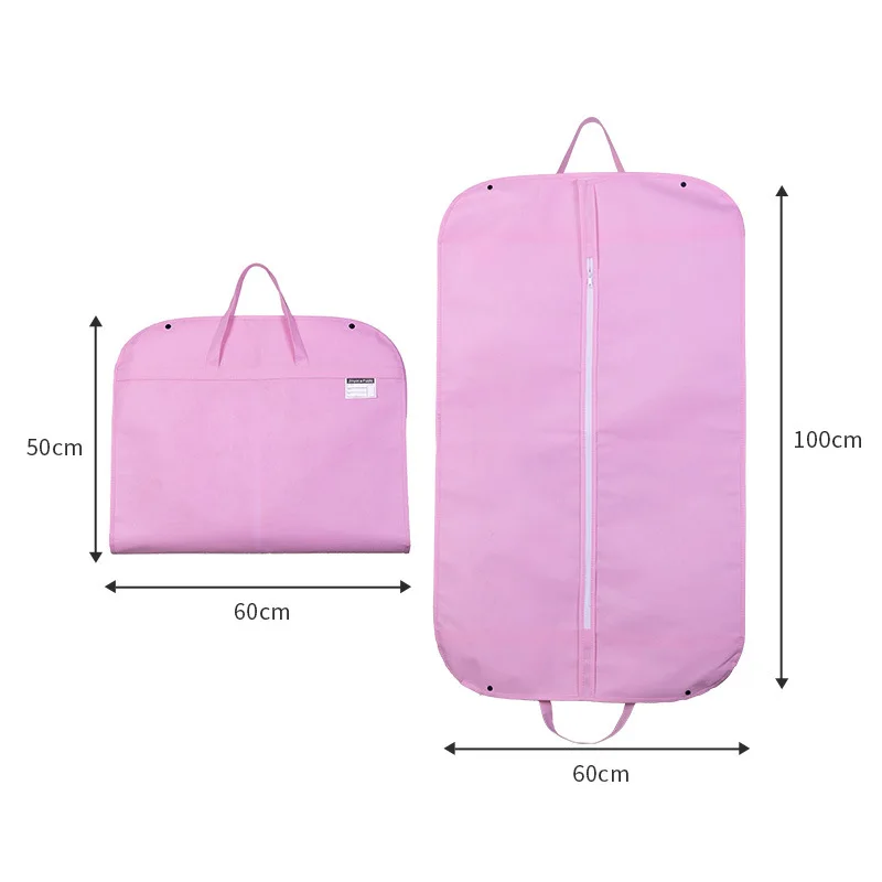 통기성 코트 정장 드레스 의류 가방 정장 커버 핸들이있는 여행 캐리어 가방 접이식 옷장 교수형 의류 보관 가방