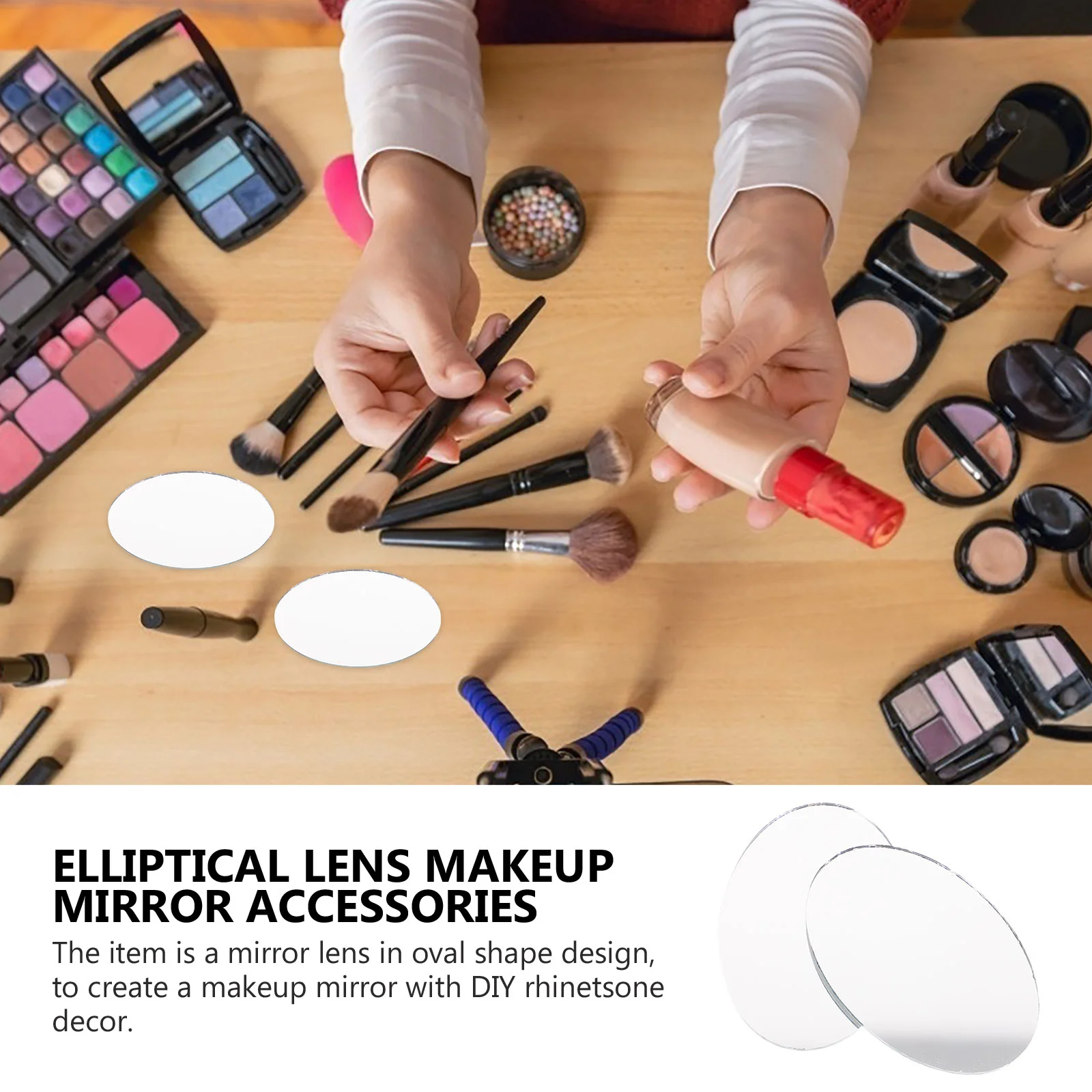 20 Pcs Oval Mirror Lens Durable Mini Makeup Mirrors Portable Vanity Accessories For Female Beauty Skin Care Tool