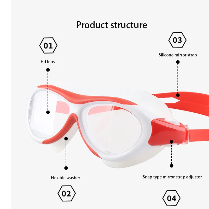 Children's Large Frame Swimming Goggles Waterproof and Anti-fog High-definition Swimming Goggles Spot