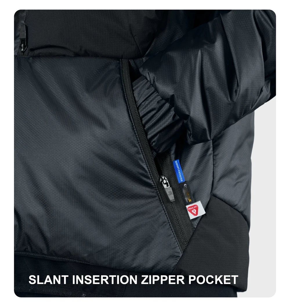 Reindee Lusion 24aw primaloft curved asymmetric zipper lightweight inner jacket warm midlayer multipocket techwear gorpcore