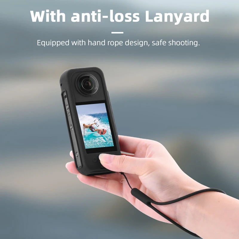 1 Pc Body Custodia Protettiva In Silicone 11.4X4.7X2.4Cm Per Insta 360 One X3 Custodia In Silicone Antigraffio Per Fotocamera Nera