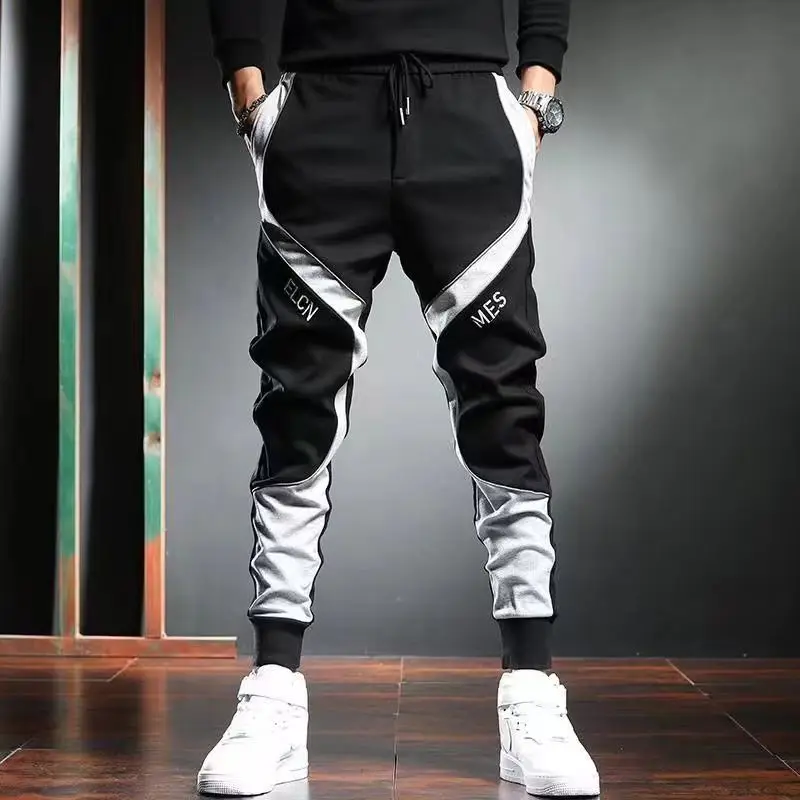 

Classic Streetwear Hip Hop Joggers Men Letter Ribbons Cargo Pants Pockets Track Tactical Casual Male Trousers Sweatpant K199