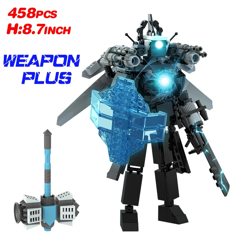 New Skibidi Toileted Giant Titan TVman Upgrade Speakerman Building Blocks Animation Figure Model Toys for Kid Ideas Gifts Xmas 3