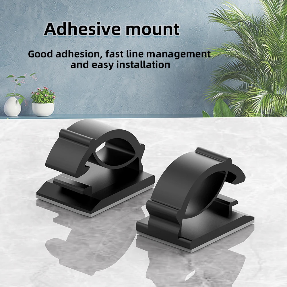 102050pcsCableClipsSelfAdhesiveCordManagementBlackWireHolder