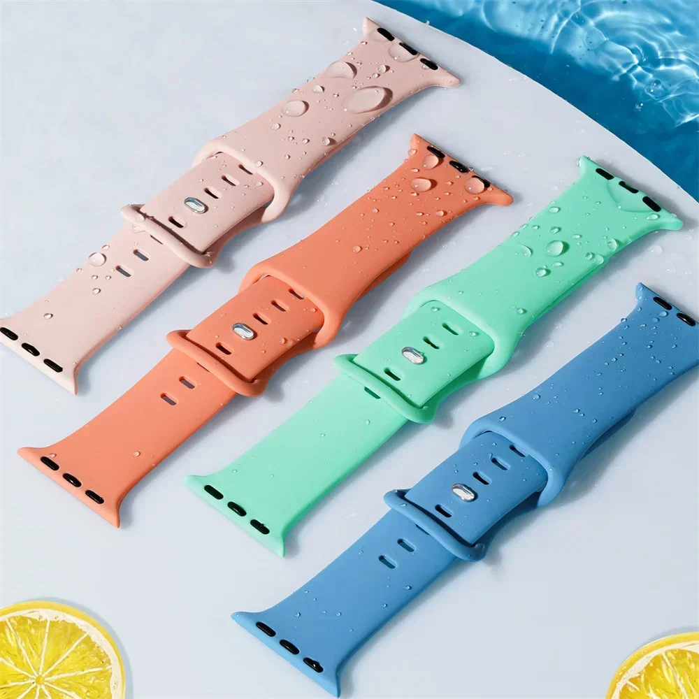 Silikonarmband für Apple Watch Band 44 mm 40 mm 45 mm 41 mm 42-46 mm Sportarmband iWatch Serie 10 8 7 SE 4 5 6 9 Ultra 2 49 mm – Detail 3