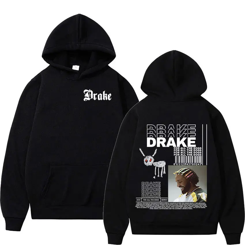 

Rapper Drake Music Album Hoodie for All The Dogs Print Pullover Sweatshirt Men's Retro Hip Hop Trend Oversized Hooded Streetwear