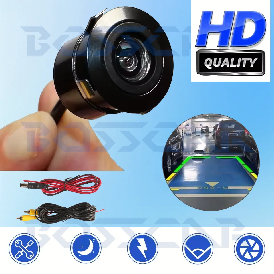 BOSSCAR AHD1080P 자동차 전면 후면 보기 백업 카메라 170 ° Fisheye 렌즈 풀 HD 나이트 비전 차량 역방향 카메라 범용 G301