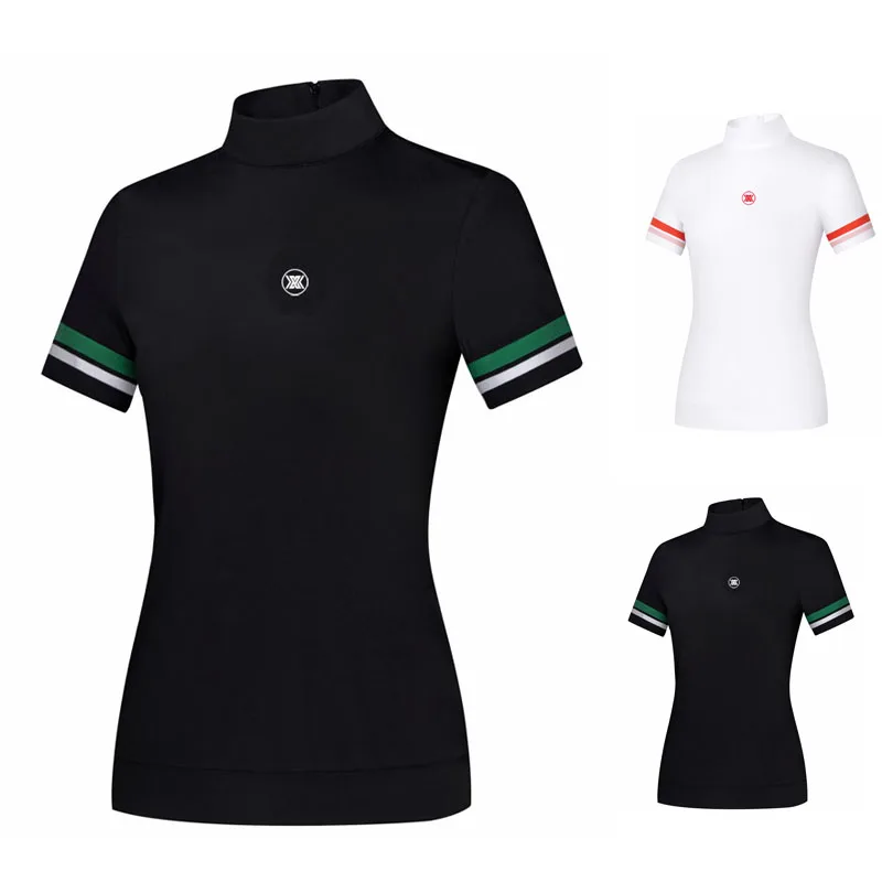 women's golf wear Summer Breathable Golf Polo T-shirts Women Short-sleeved Slim Shirts Casual Sports Tops Golf Clothing
