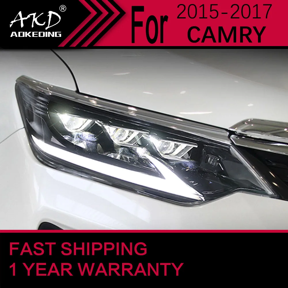 

Автомобильные фары для Toyota Camry v55 светодиодный, фары 2015-2017 Camry, передняя фара Drl, объектив проектора, автомобильные аксессуары