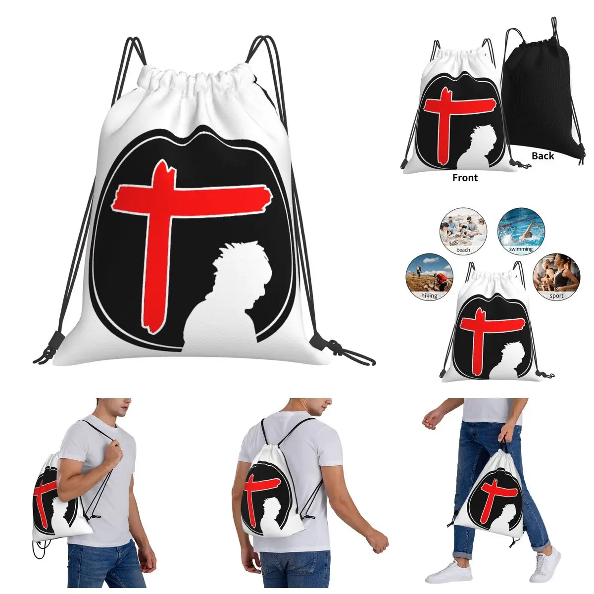 

Backpack Funny Vintage Drawstring Bags Gym Bag Favorite Logo Band Indochine 90art Unique Infantry pack