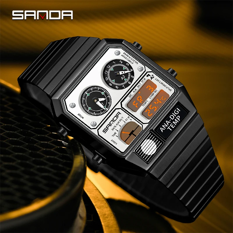 SANDA 3192 Hot-Selling LED Electronic Square Men's Youth Casual